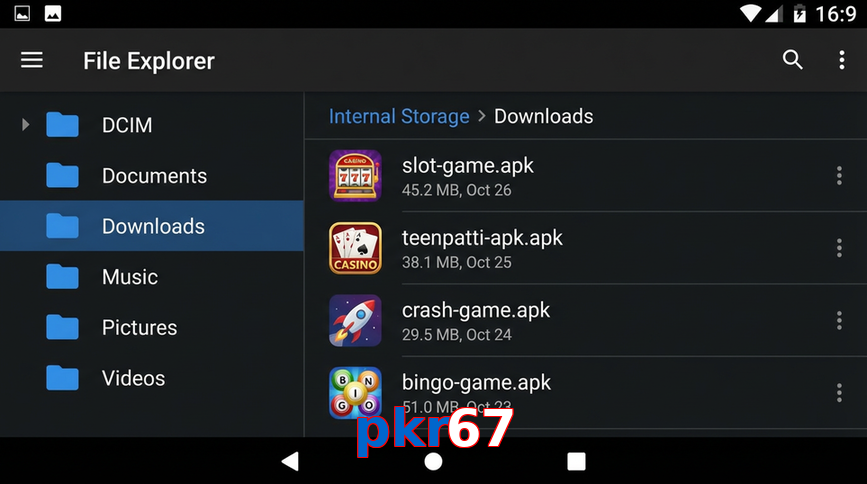 Main screen of Pkr67 gameapk page for PK players